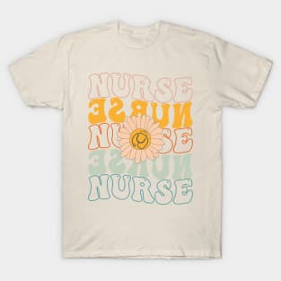 Retro Groovy Nurse Life For Women Nursing For Nurses Week T-Shirt